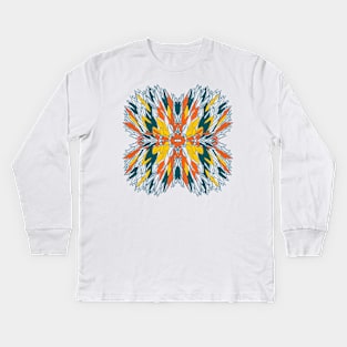 Colorful geometric abstract plant design Kids Long Sleeve T-Shirt